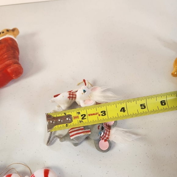 Vintage Flocked Mouse Mice Christmas Tree Ornament Lot MCM 60s 70s Kitsch - Picture 7 of 7